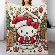 Hello Kitty Christmas Soft and comfortable throw blanket for sofa and bed decoration 50"*60"（130*150cm）