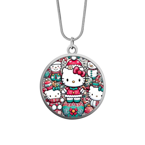 Hello Kitty Christmas Stainless Steel Snake Chain Necklace for Women Men