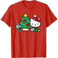 thumbnail image 1 of Hello Kitty Christmas Tree Holiday DTG Print Unisex T-Shirt,Red Color,Size 5-6T, 1 of 5