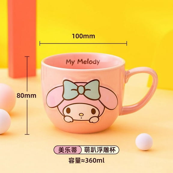 Hello Kitty Cinnamoroll Anime Kawaii Sanrio Water Cup Cute Cartoon My Melody Coffee Milk Ceramic Mug Birthday Gifts for Girls