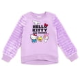 thumbnail image 1 of Hello Kitty Cinnamoroll Keroppi Fleece Pullover Sweatshirt with Faux Fur Sleeves Toddler to Big Kid, 1 of 5