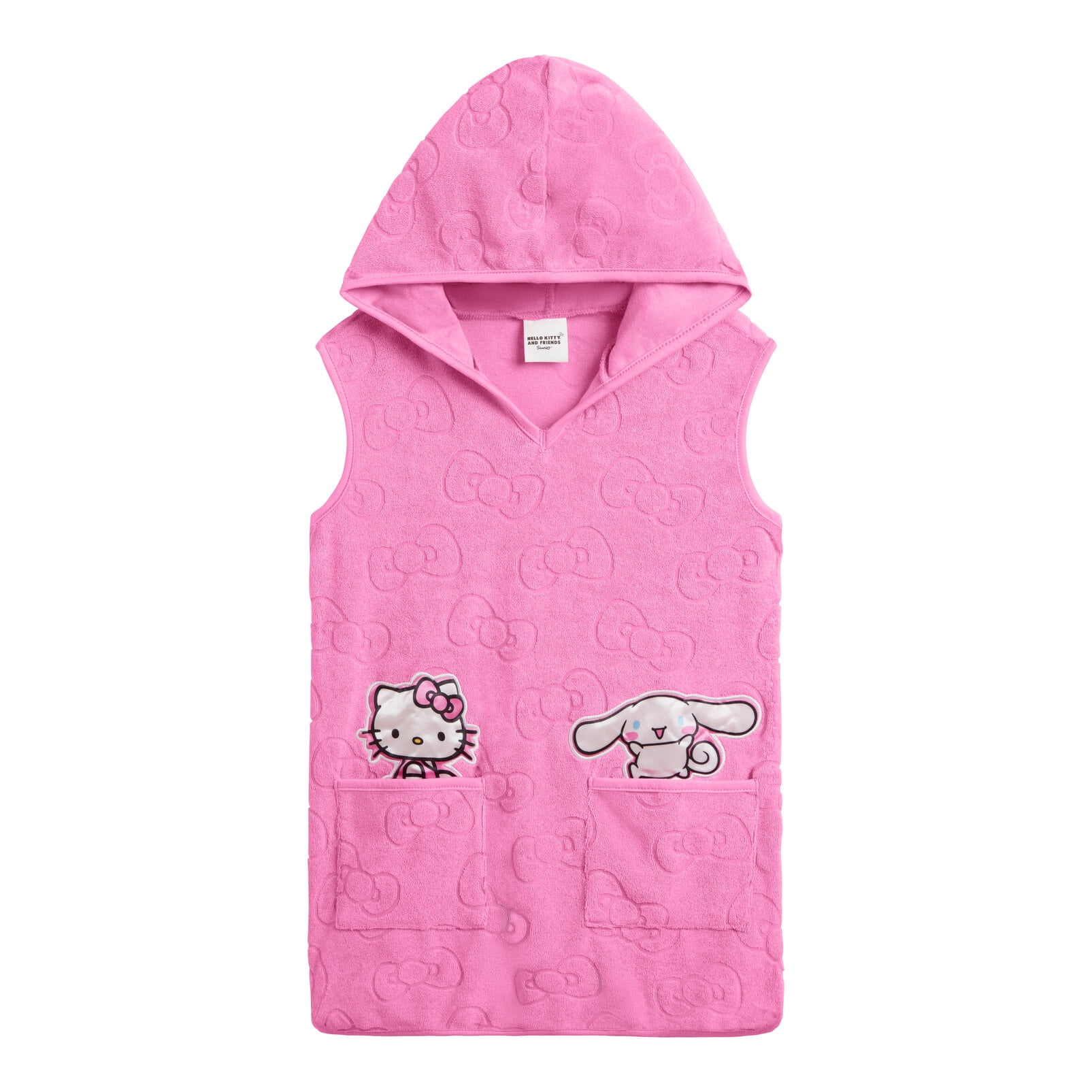 Hello Kitty Cinnamoroll Loop Terry Cloth Hooded Swim Cover Up UPF 50+ Little Kid to Big Kid