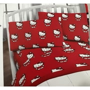 Hello Kitty Classic Girl In Red 3-Piece Sheet Set, Twin – Red