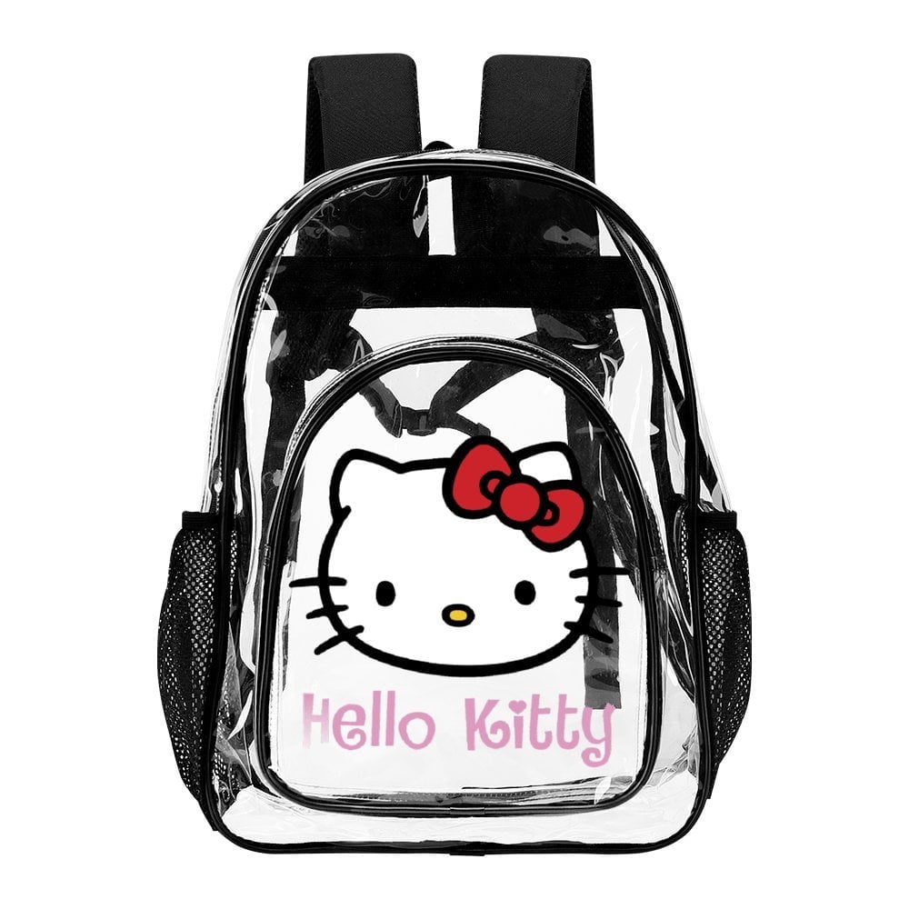 Hello Kitty Clear Backpack Heavy Duty See Through Bookbag Transparent Bag for Colleges School Work Sport Travel