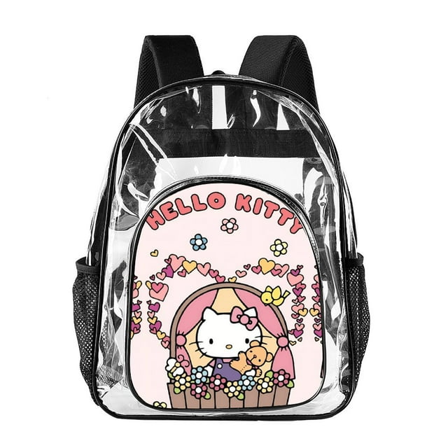 Hello Kitty Clear Backpack for Womens Boys Gifts Basic Heavy Duty - PVC ...
