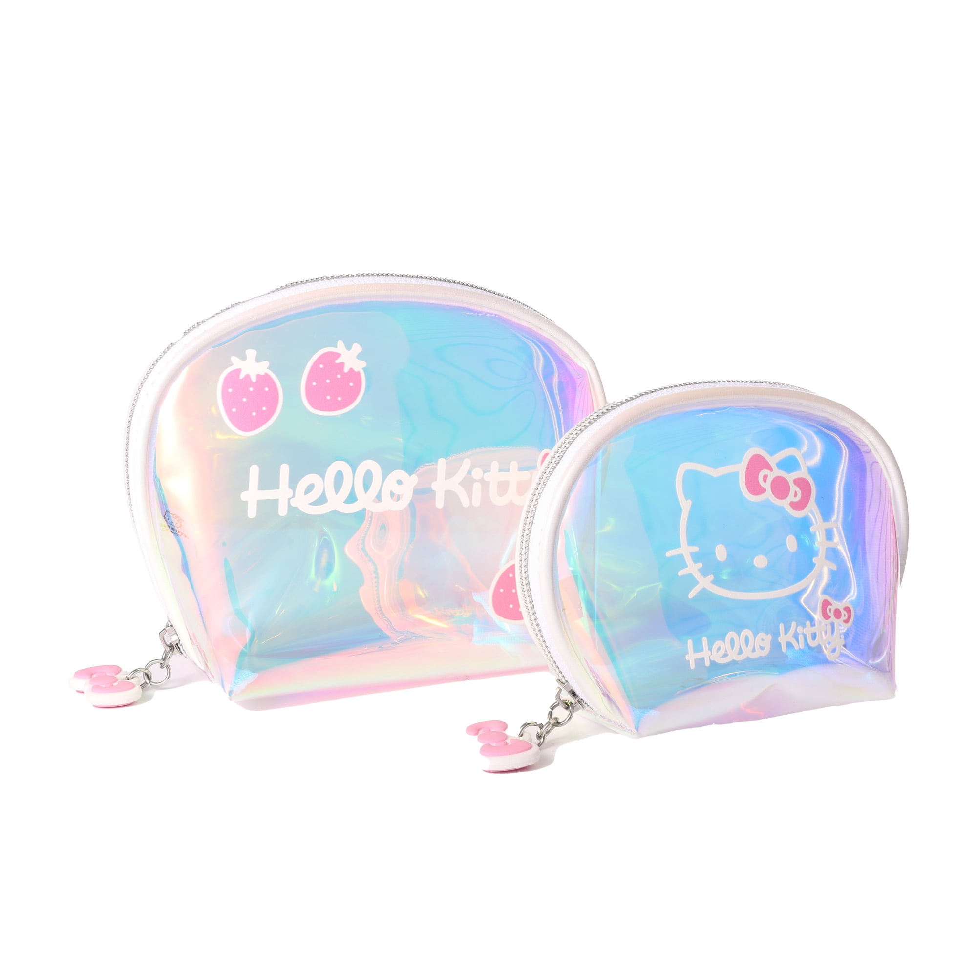Hello Kitty Official License Large and Small Clear Cosmetic Travel Bags