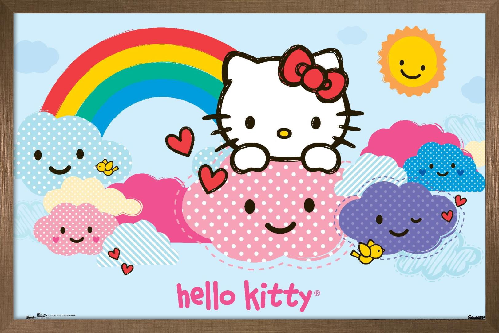 Hello Kitty - Colorful Wall Poster, 22.375 inch x 34 inch, Framed, FR13693SIL22X34EC