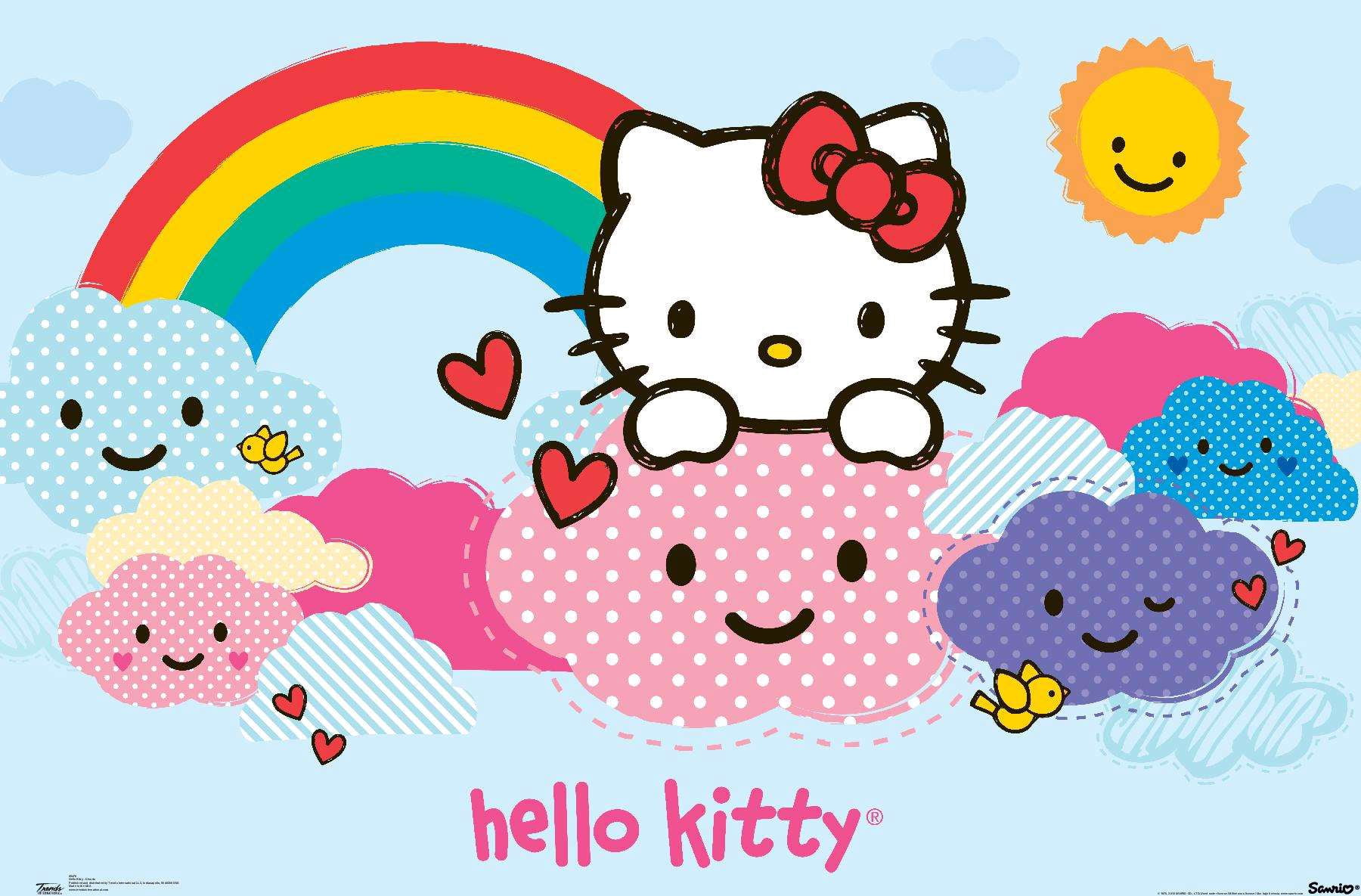 Hello Kitty - Clouds Wall Poster, 14.725" x 22.375"