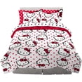 thumbnail image 1 of Hello Kitty Collectibles Polka Dot Bedding 7 Piece Super Soft Comforter and Sheet Set with Sham, Queen, (Official Licensed Product), 1 of 7