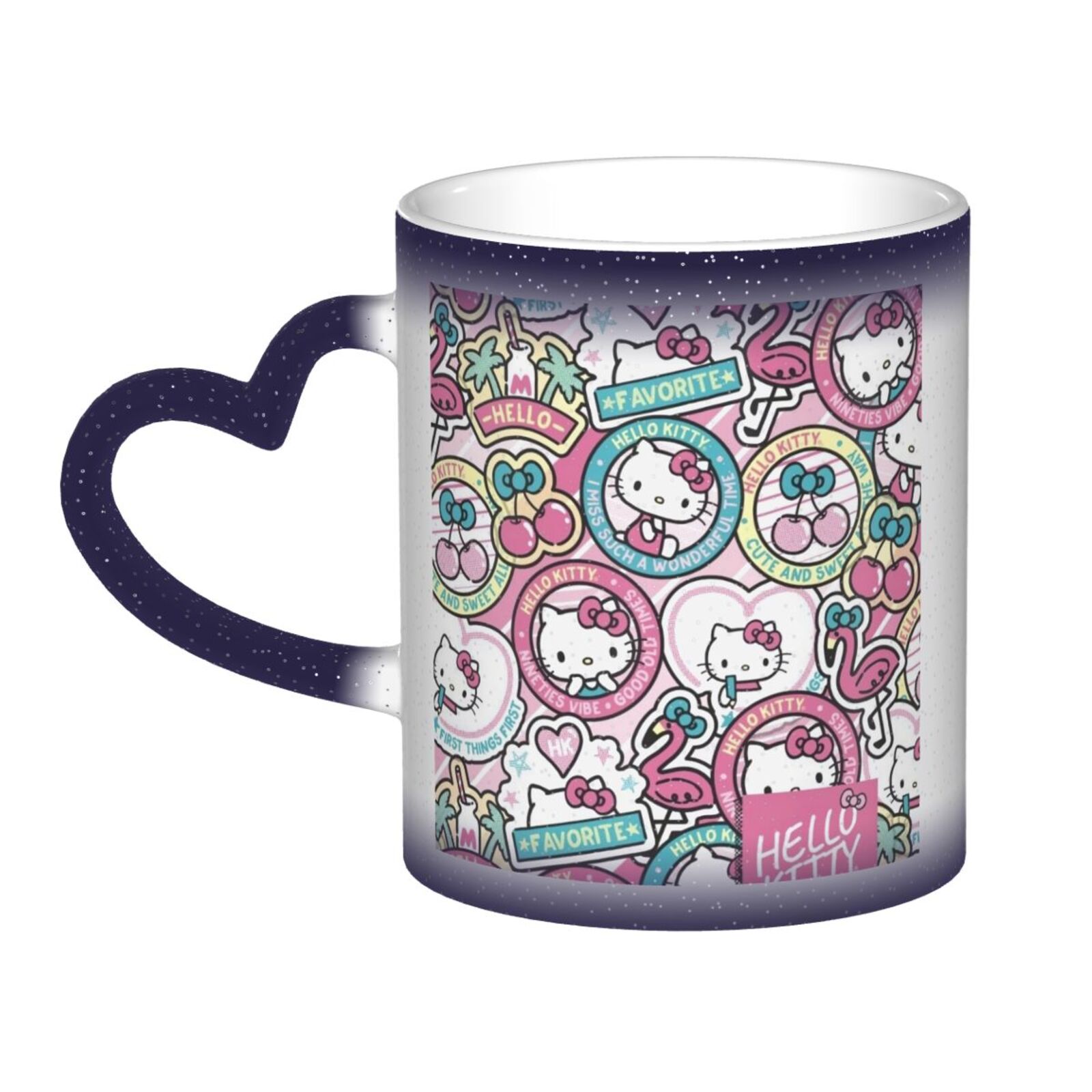 Hello Kitty Color Changing Mug Heat Sensitive Magic Funny Art Coffee ...