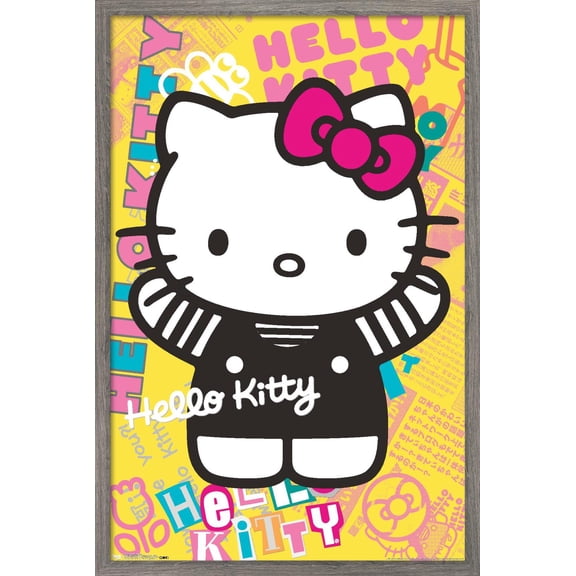 Hello Kitty - Colorful Wall Poster, 22.375" x 34", Framed