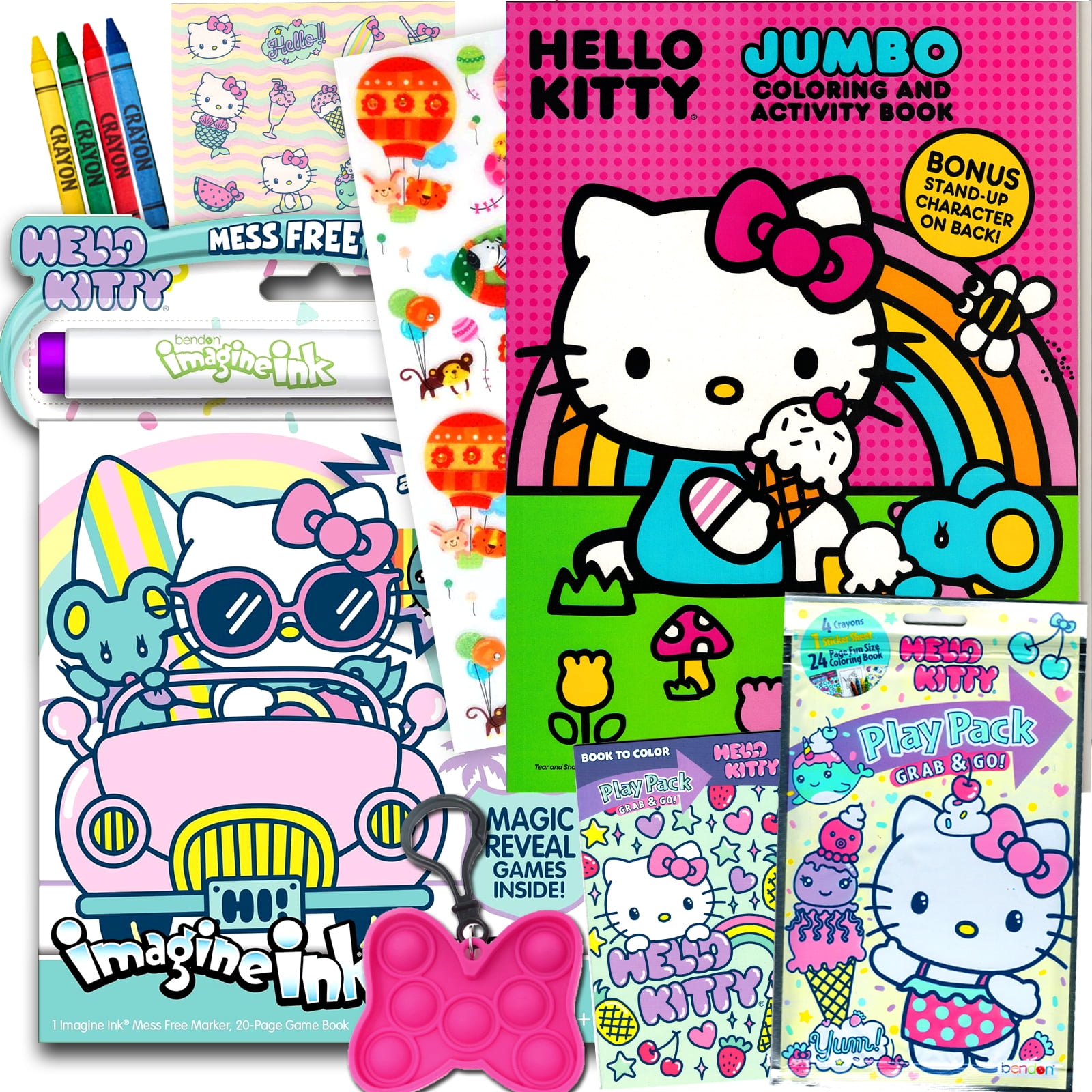 Hello Kitty Coloring Book and Sticker Activity Set for Kids - Bundle with Hello Kitty Book, Hello Kitty Imagine Ink, Hello Kitty Play Pack, Stickers, and More