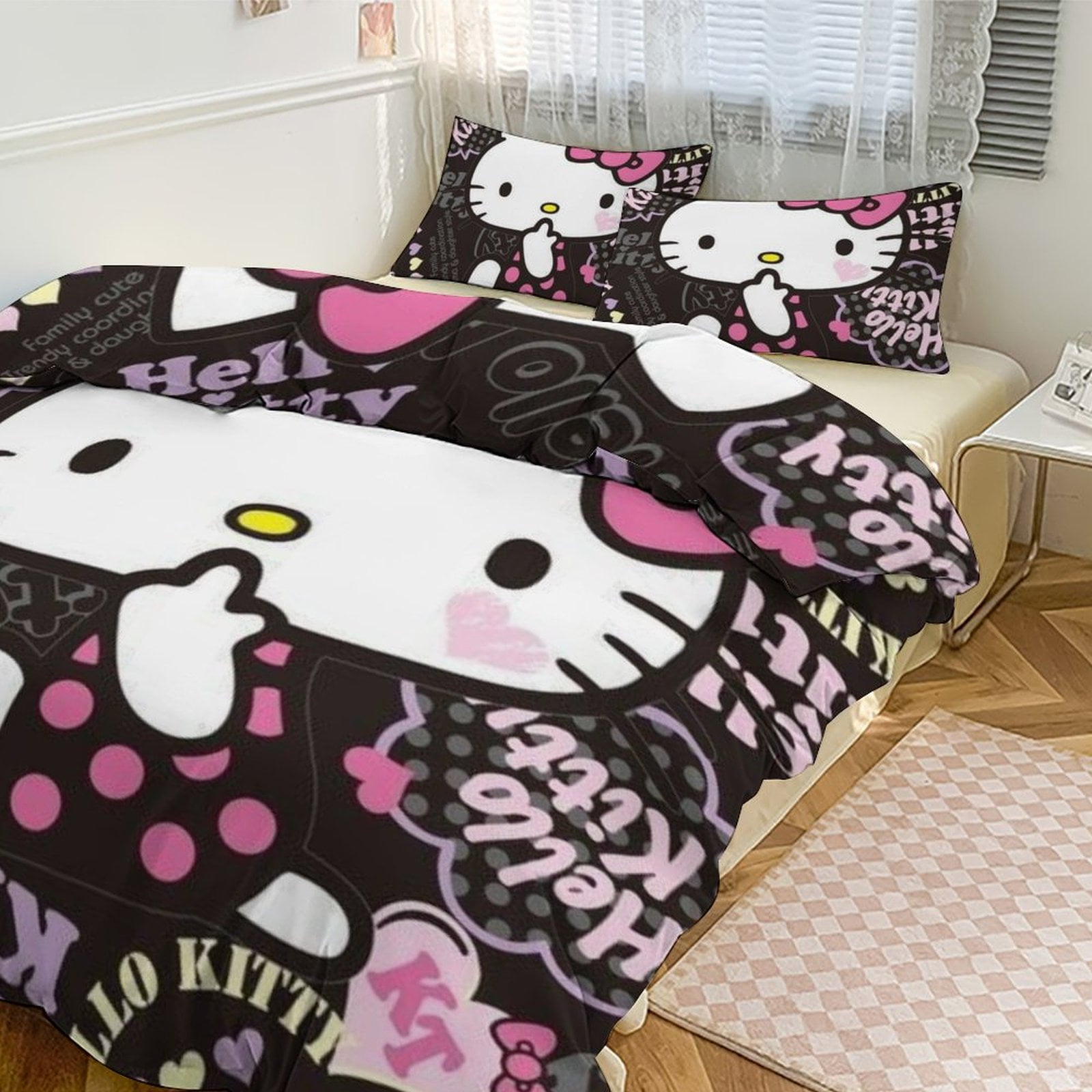 Hello Kitty Comforter Bedding Set with Sheets And Pillow 3 Piece Set ...