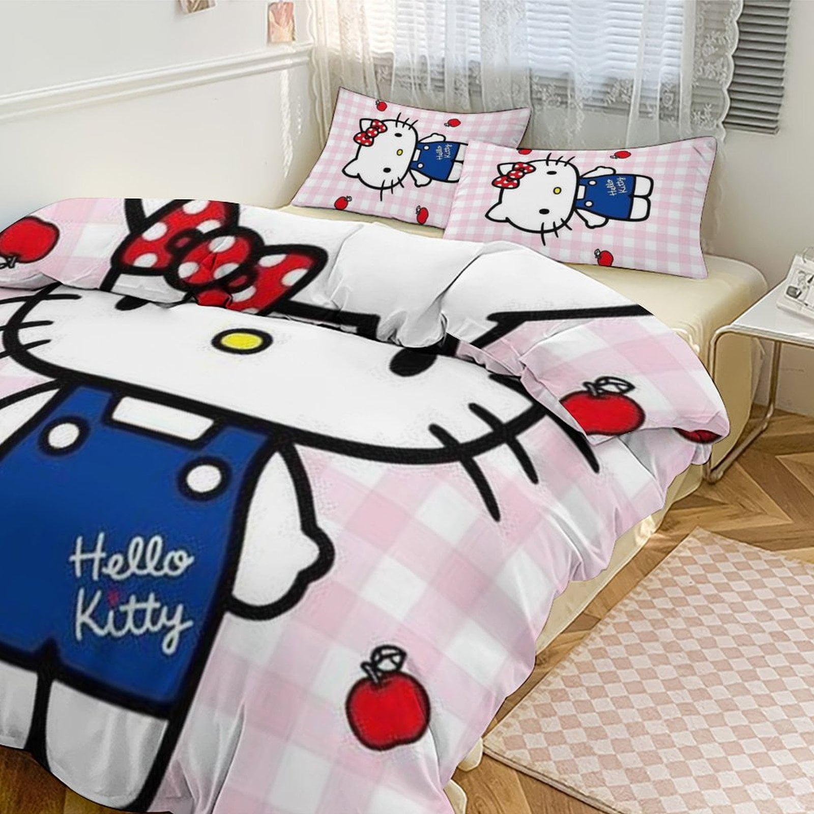 Hello Kitty Comforter Bedding Set with Sheets And Pillow 3 Piece Set ...
