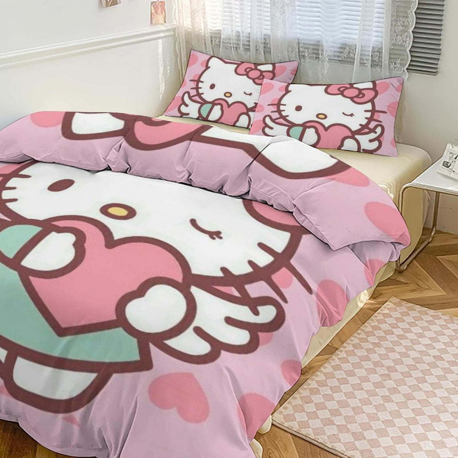 Hello Kitty Comforter Set with Sheets - 3 Piece Bedding Includes Pillow ...