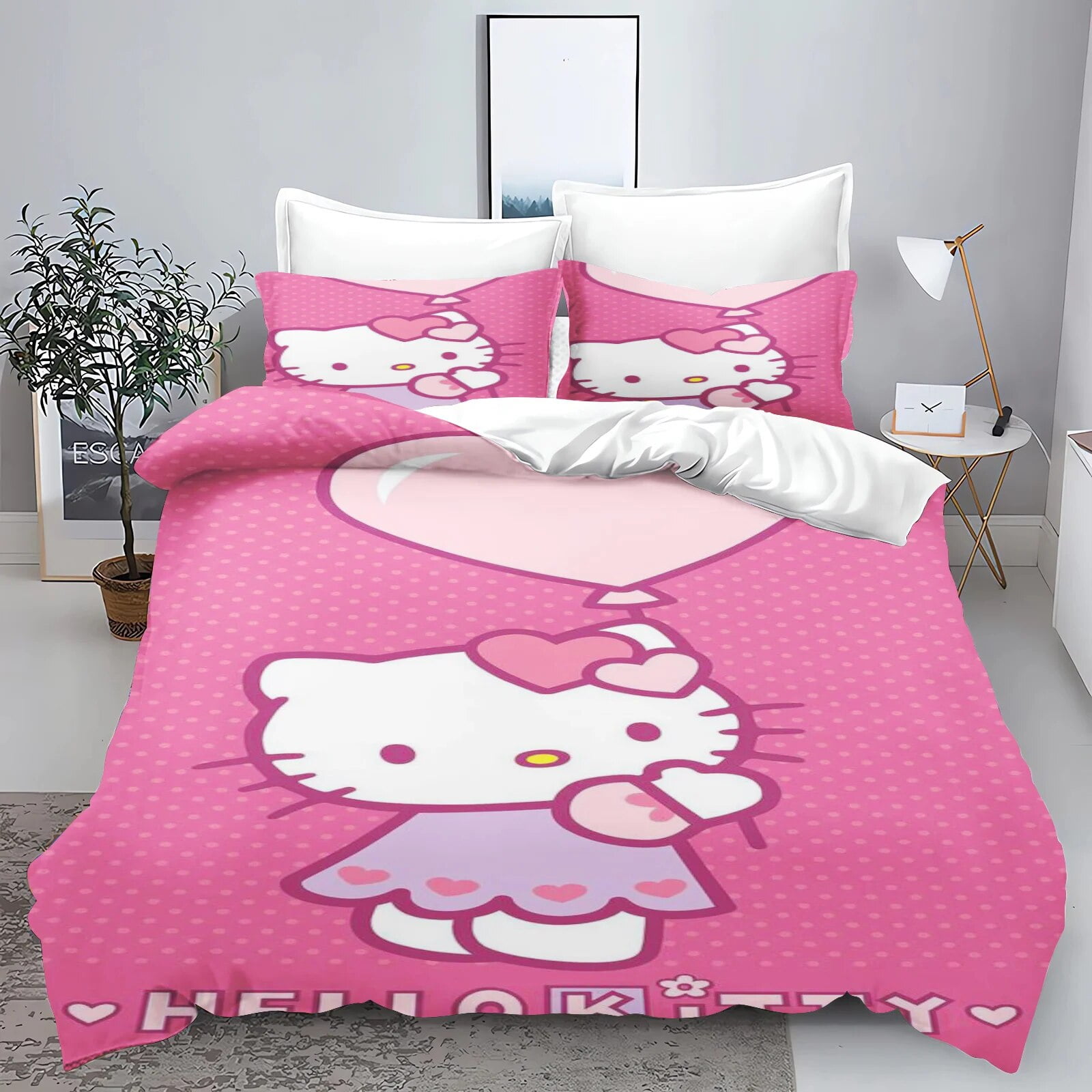 Hello Kitty Comforter Sets Children Bedding Set Home Twin 3Piece Set 1