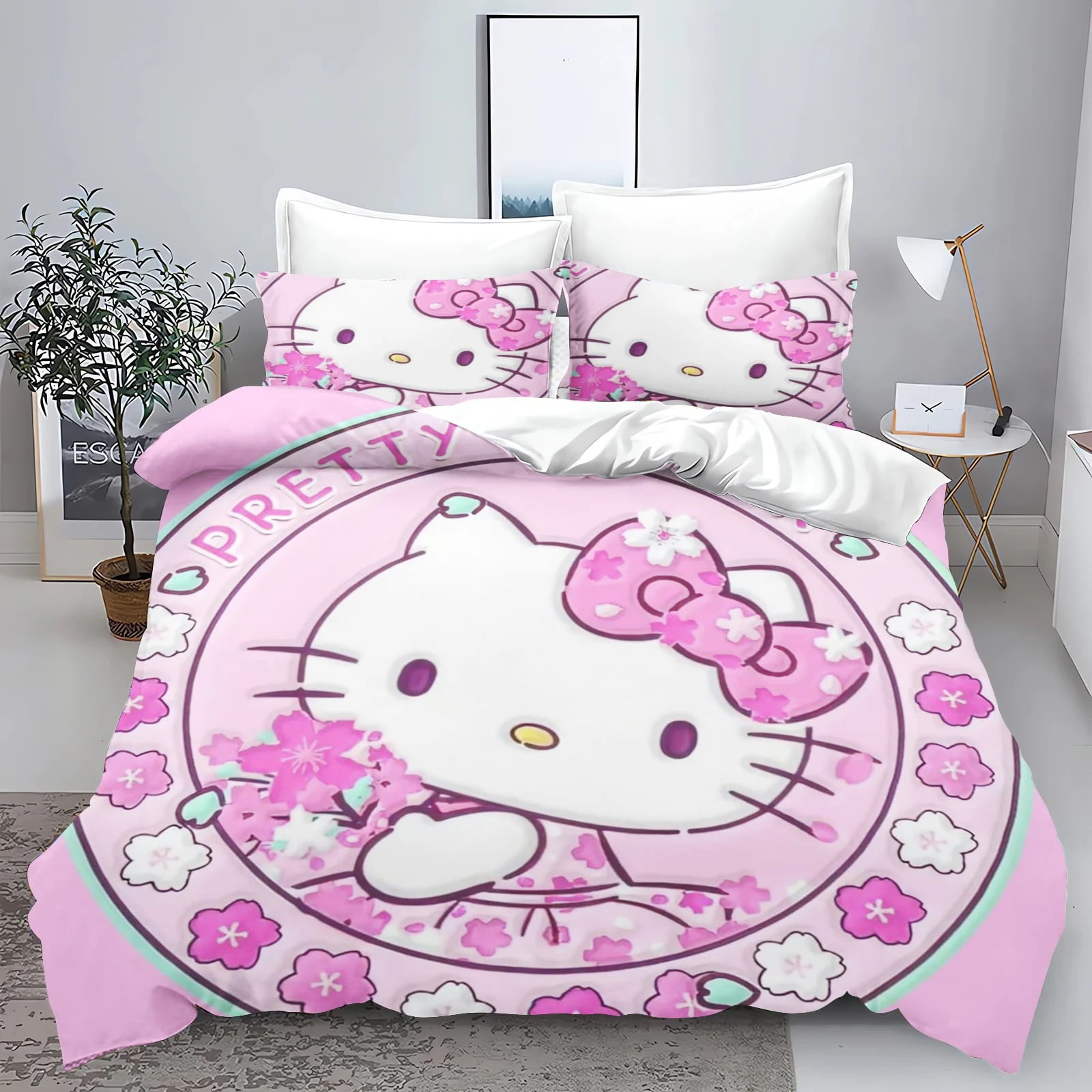 Hello Kitty Comforter Sets Children Bedding Set Home Twin 3Piece Set 1
