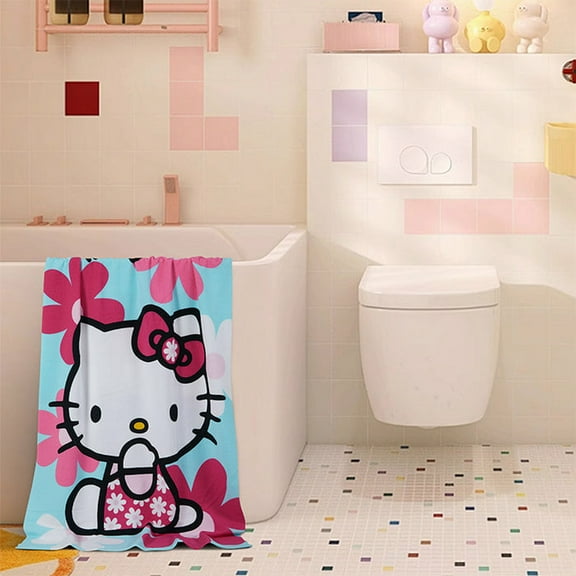 Hello Kitty Coming Up Daisies  Beach Bath Pool Towel 27 in x 54 in