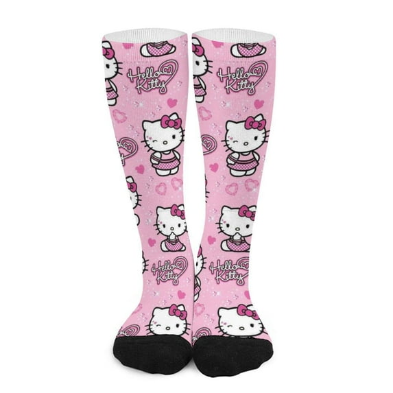 Hello Kitty Compression Socks For Women And Men Support Knee High Socks For Running Hiking Athletic Nursing