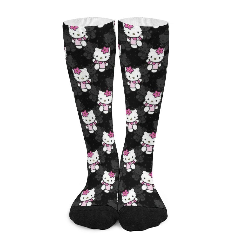 KNAKHOF Hello Kitty Compression Socks For Women And Men Support Knee High Socks For Running Hiking Athletic Nursing