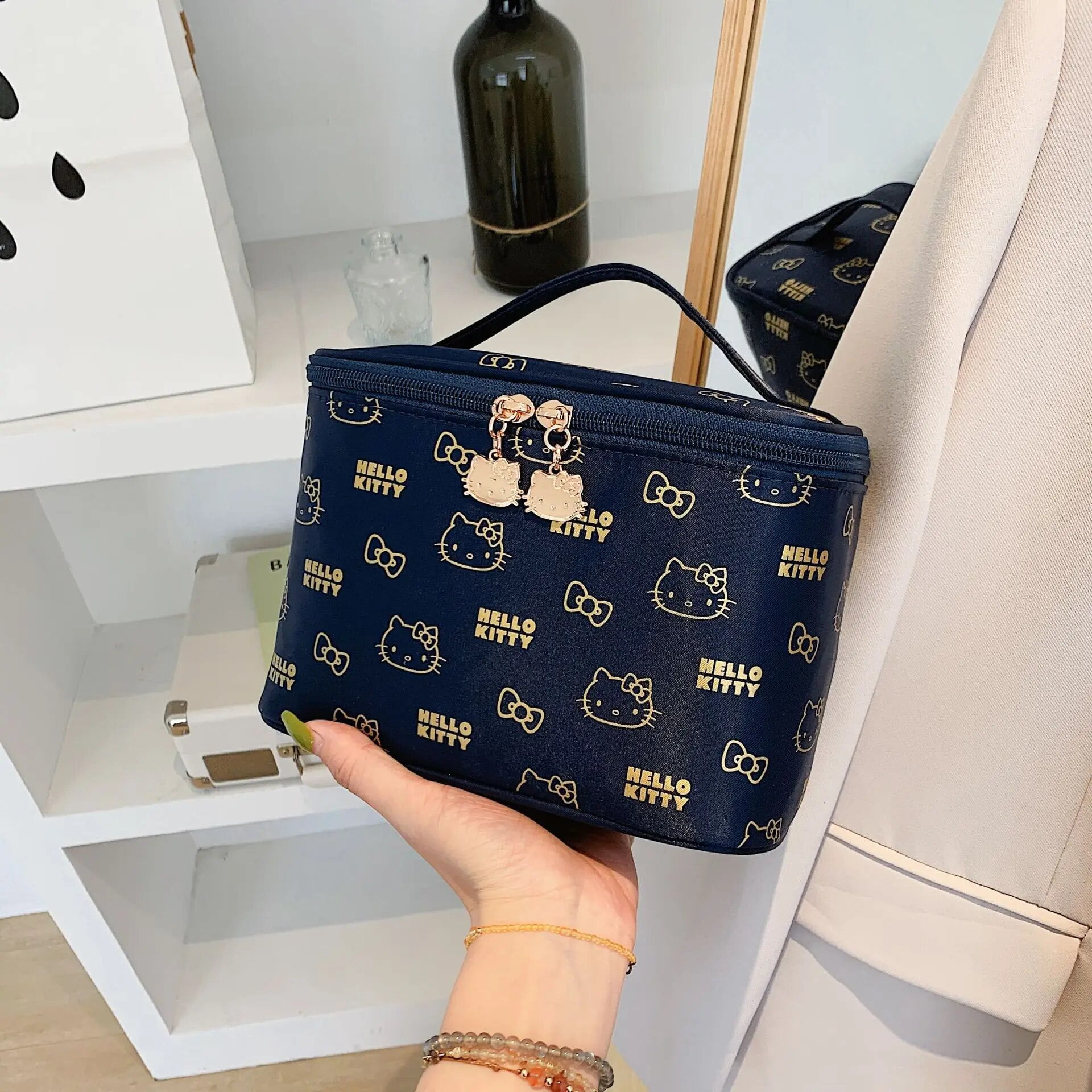 Hello Kitty Cosmetic Bags Sanrio Storage Box Make Up Case Lipstick Bag