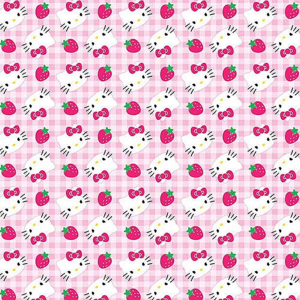Hello Kitty Diamond Plaid Fabric by the yard