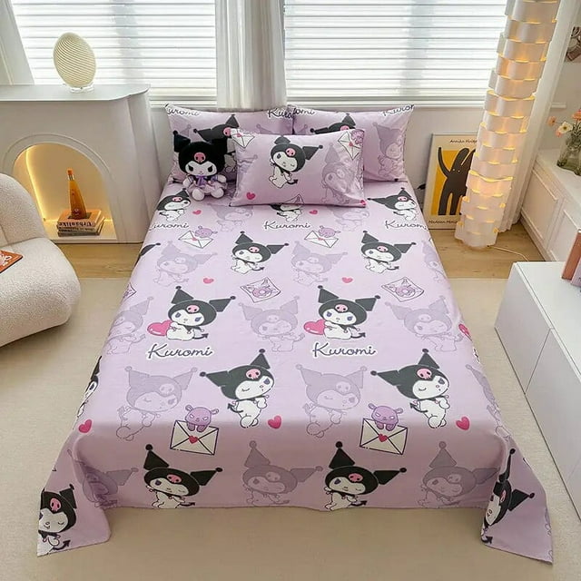 Hello Kitty Cotton Sheets Cartoon Sanrio Kuromi Melody Single Bed ...