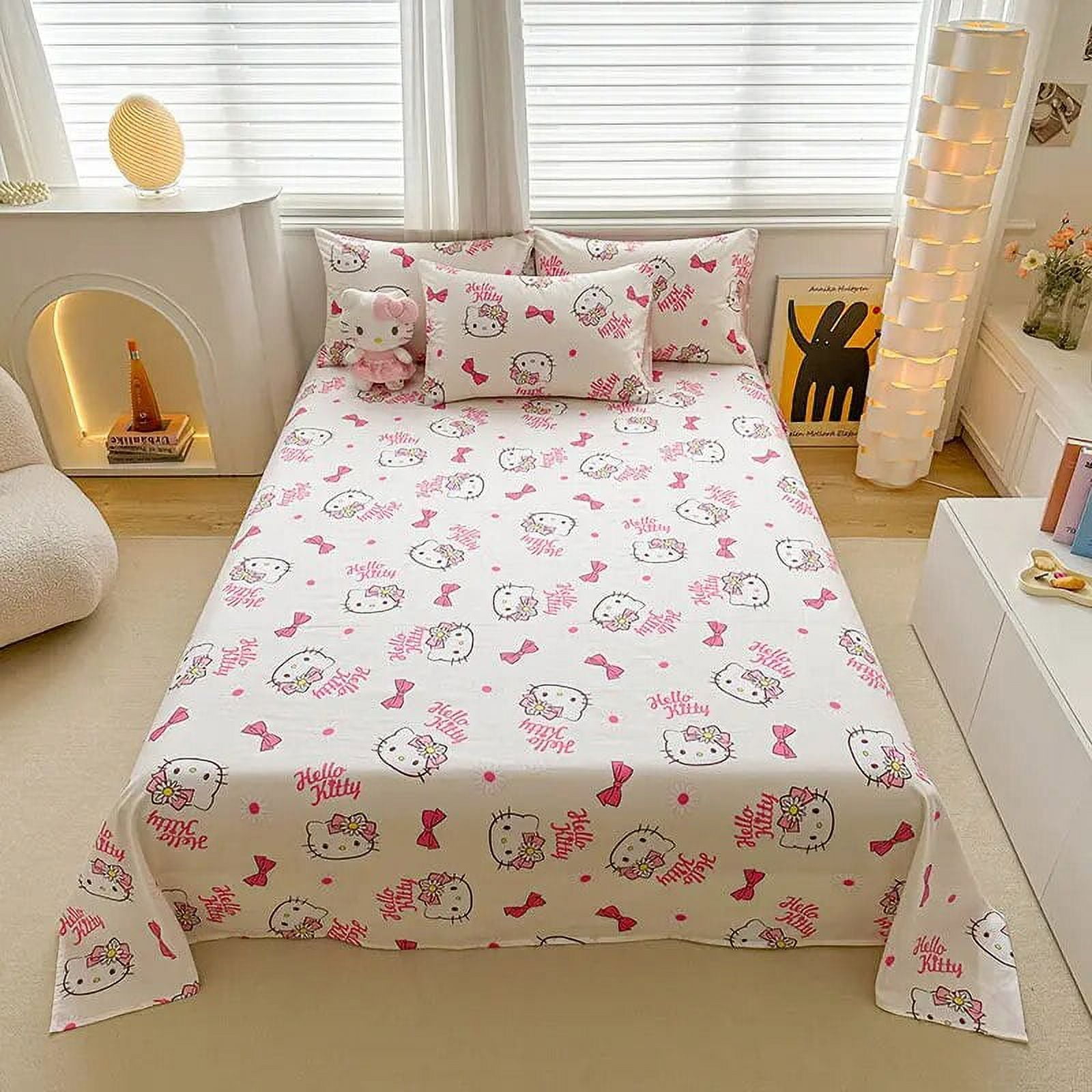 Hello Kitty Cotton Sheets Cartoon Sanrio Kuromi Melody Single Bed ...