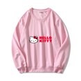 thumbnail image 1 of Hello Kitty Crew Neck Long Sleeve Adult Sweatshirt Pink, 1 of 5