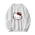thumbnail image 1 of Hello Kitty Crew Neck Long Sleeve Adult Sweatshirt White, 1 of 5