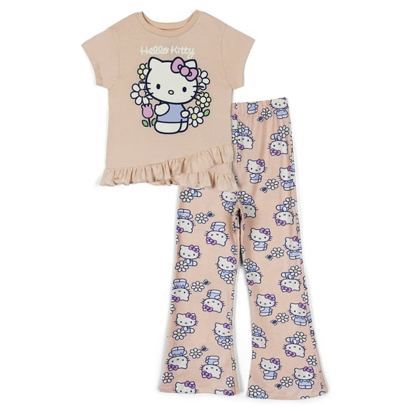 Hello Kitty Crossover T-Shirt and Flare Leggings Outfit Set Toddler to Big Kid
