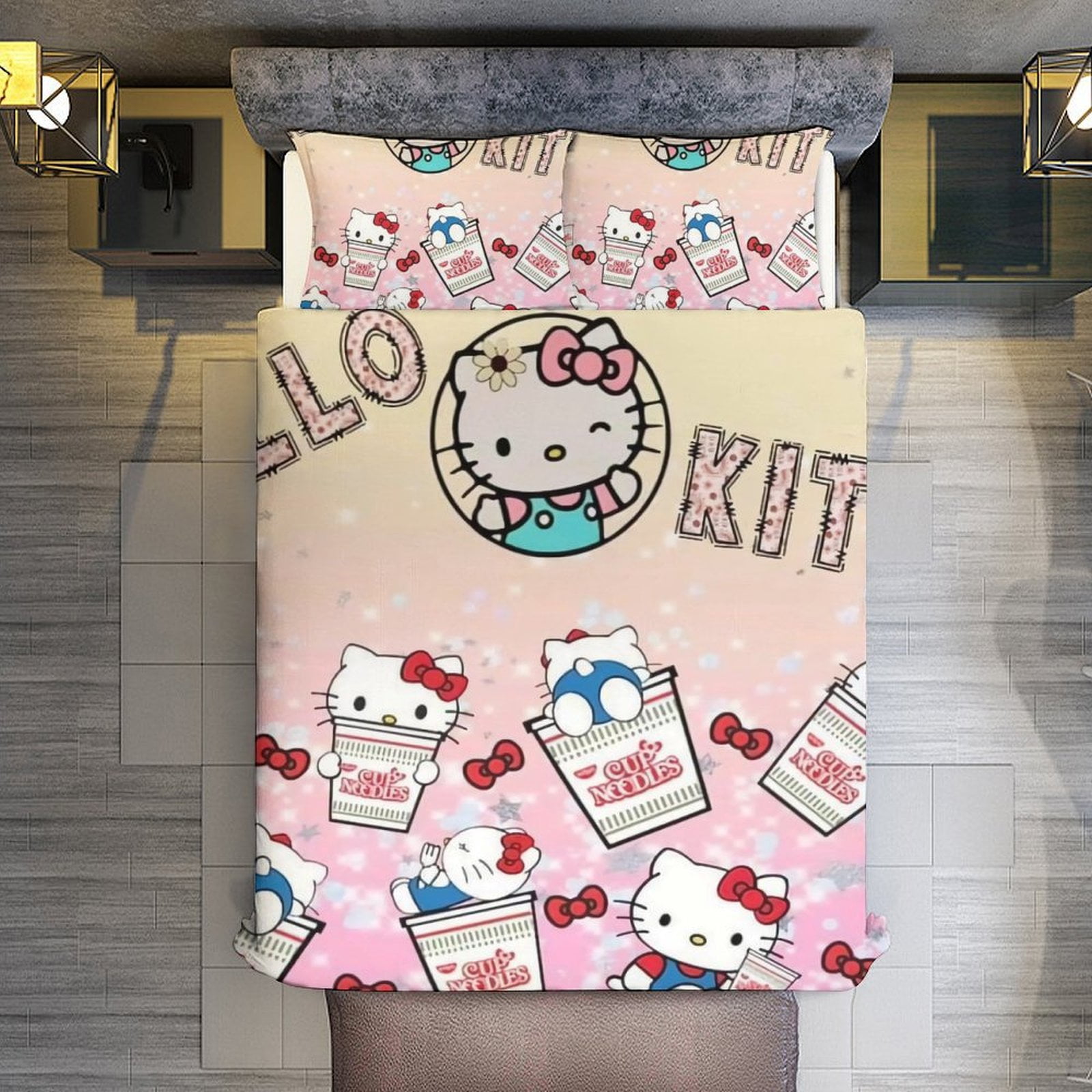 Hello Kitty Cup NOODLE Bedding Duvet Cover Full Size 1 Duvet Cover
