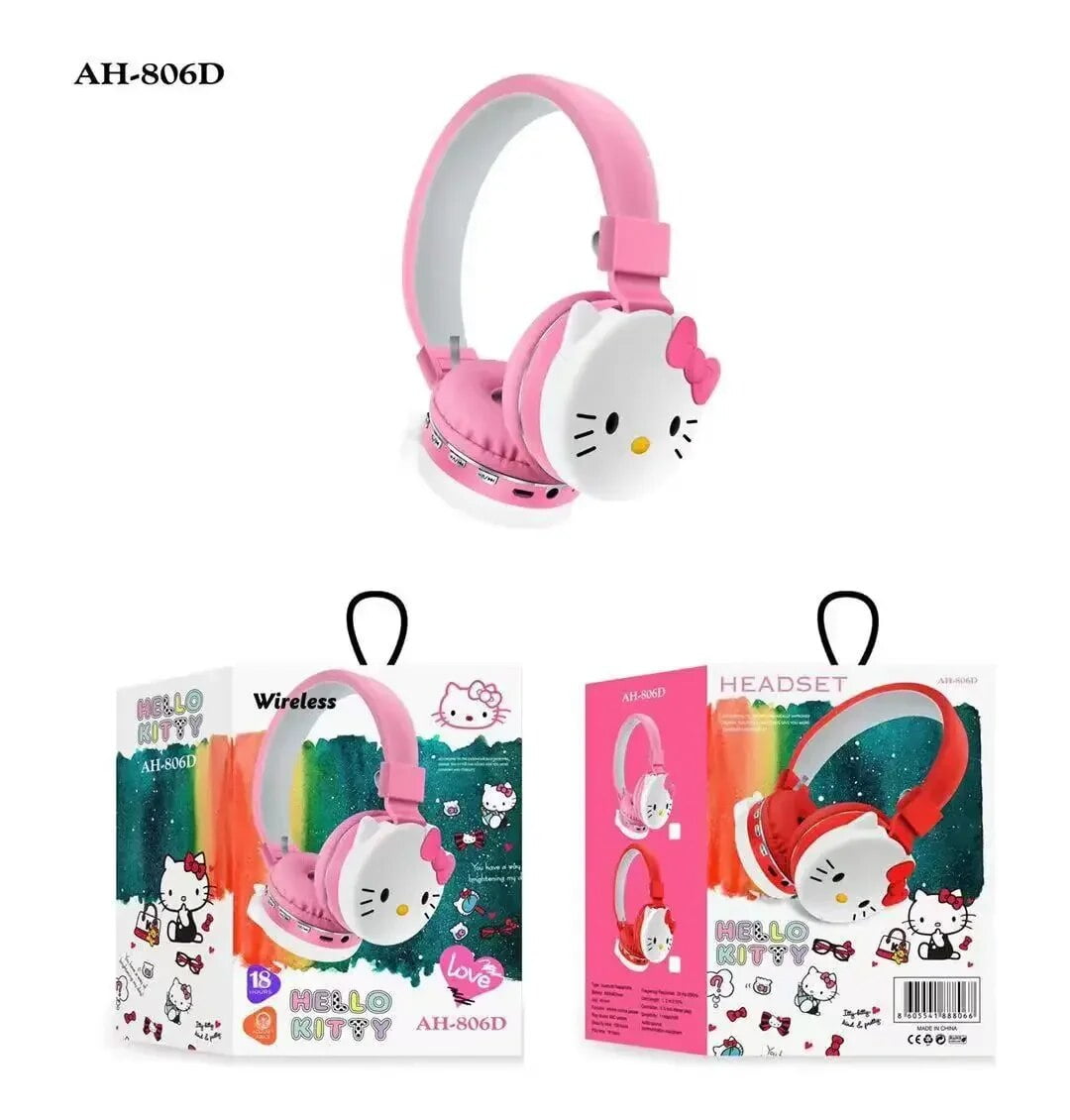 Hello Kitty Cute Bluetooth Headphone Wireless Headsets Anime Cartoon