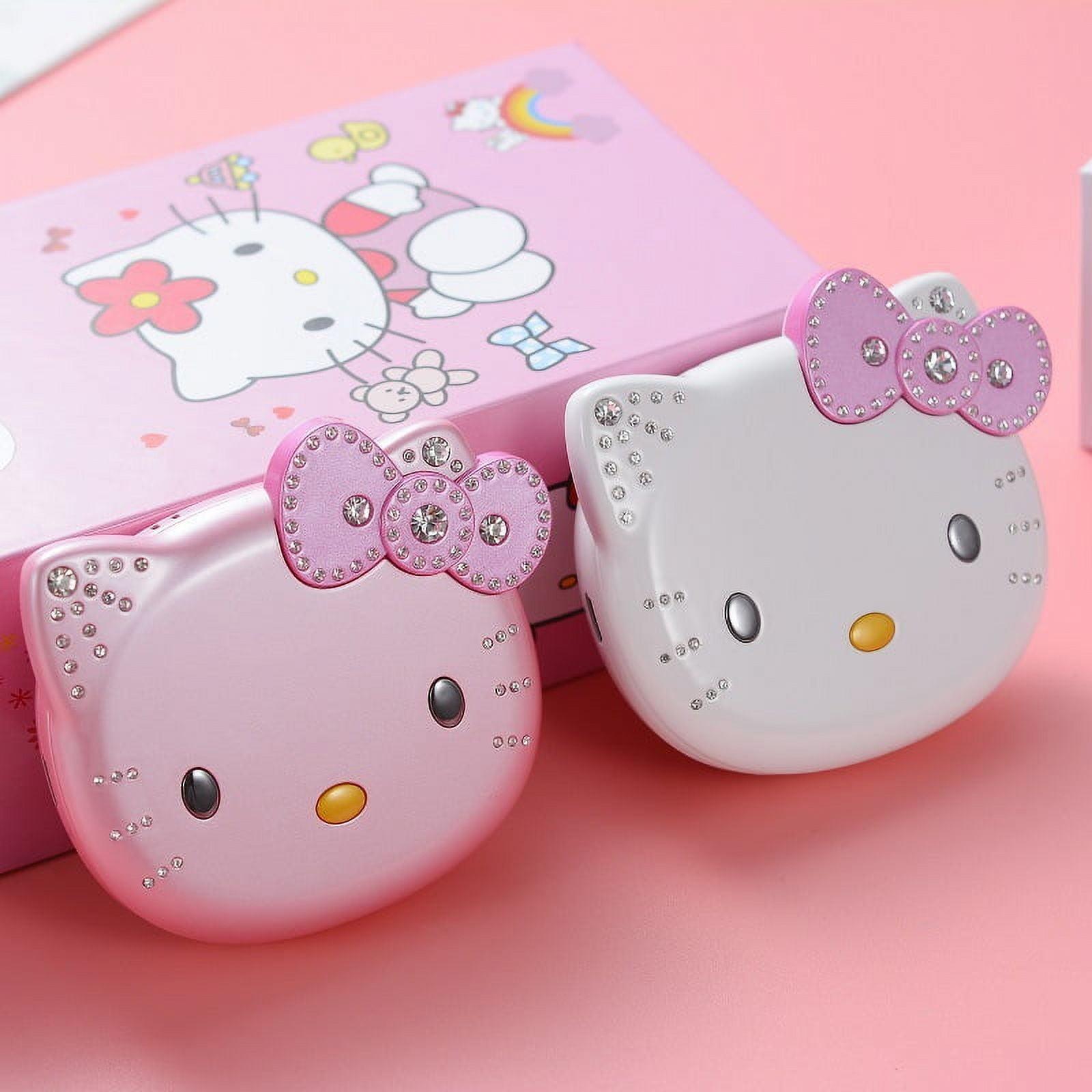 Hello Kitty Cute Girl Gift Mini Mobile Phones Flip English Cartoon Dual Sim Card CellPhone Player Unlocked Bluetooth Compact