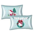thumbnail image 1 of Hello Kitty Holiday Blue Reversible Silky Satin Pillowcase, Standard Size, 2-Pack, 1 of 5