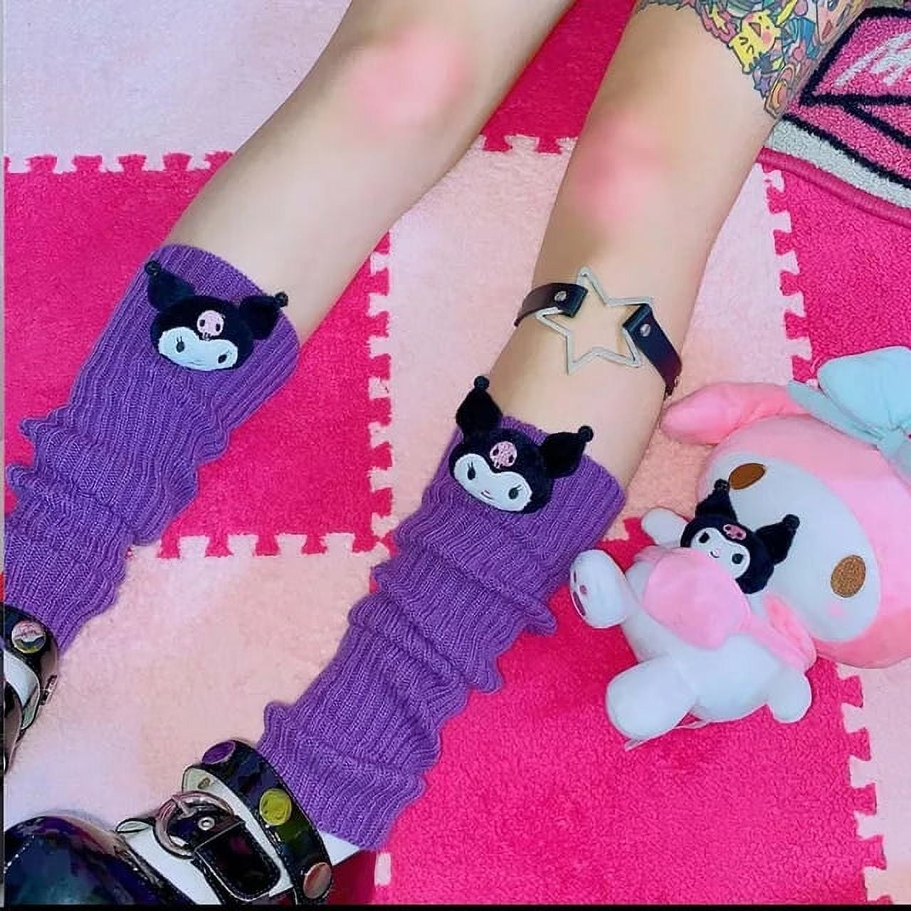 Hello Kitty Cute Long Socks for Women Japanese Lolita Kulomi Knitted Jk