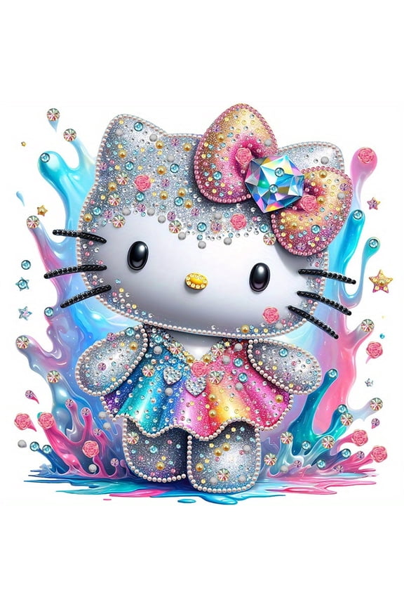 Anime Kitty Diamond Art Painting Kits for Adults and Beginners,5D DIY Cartoon Cross Stitch Kits,Full Drill Crafts for Kids Home Wall Decor Gift Diamond Dots 12" X 12"