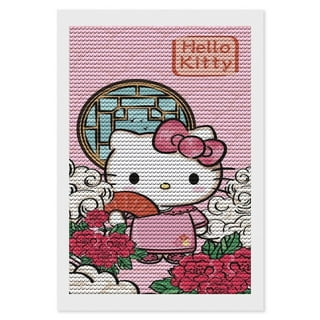Diamond Painting Kits for Adults Hello Kitty Diamond Art Gem Art Painting  Full Drill Round Art Gem Painting Kit for Home Wall Decor Gifts 8x12 