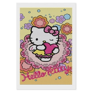 Diamond Painting Kits for Adults Hello Kitty Diamond Art Gem Art Painting  Full Drill Round Art Gem Painting Kit for Home Wall Decor Gifts 8x12 