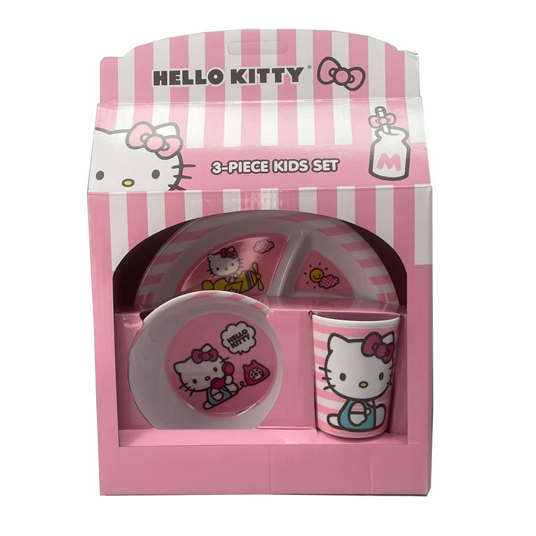 HELLO KITTY フタ付収納ボックス 3個セット Hello Kitty Dinnerware 3 Piece Set - Walmart.com