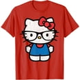 thumbnail image 1 of Hello Kitty Distressed Nerd Glasses DTG Print Unisex T-Shirt, 1 of 5