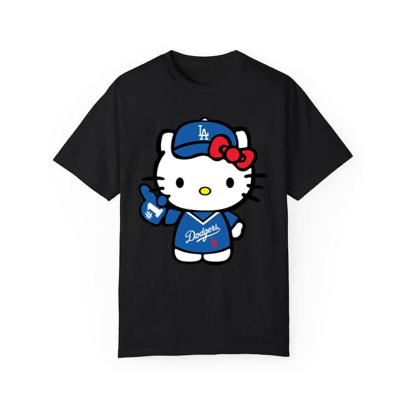 【Ｌ】 Hello Kitty LA Dodgers Tシャツ レア Dodgers Hello Kitty T-shirt, LA Baseball Shirt, Cute Sports