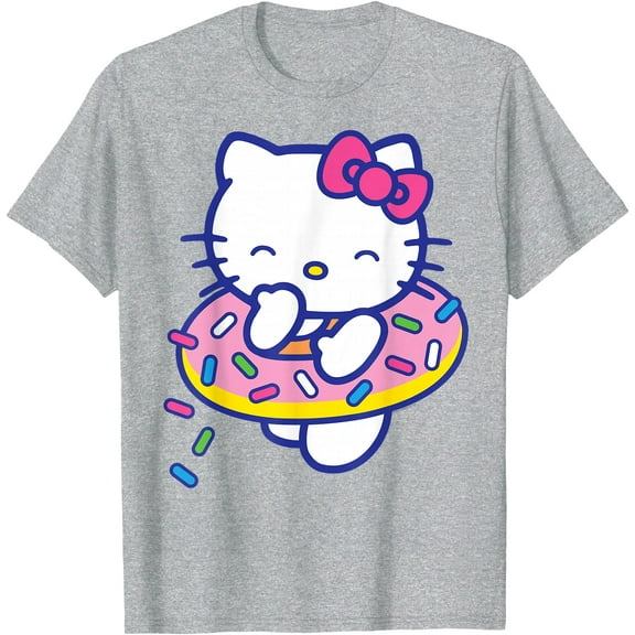 Hello Kitty Donut Sprinkles Floaty Summer Swimming DTG Print Unisex T-Shirt
