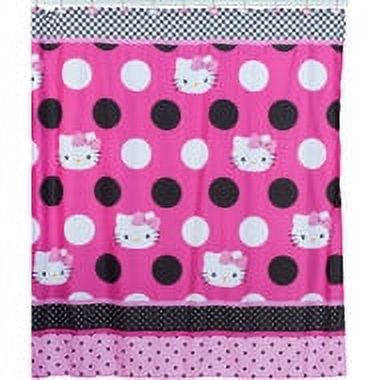 Hello Kitty Dots J'Adore Fabric Shower Curtain - image 1 of 2