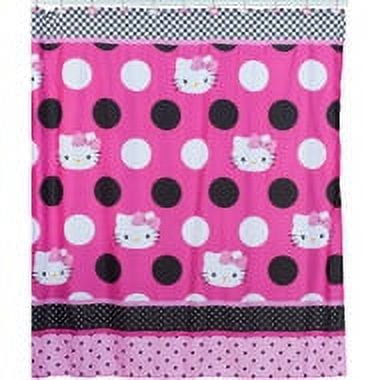 Hello Kitty Dots J'Adore Fabric Shower Curtain