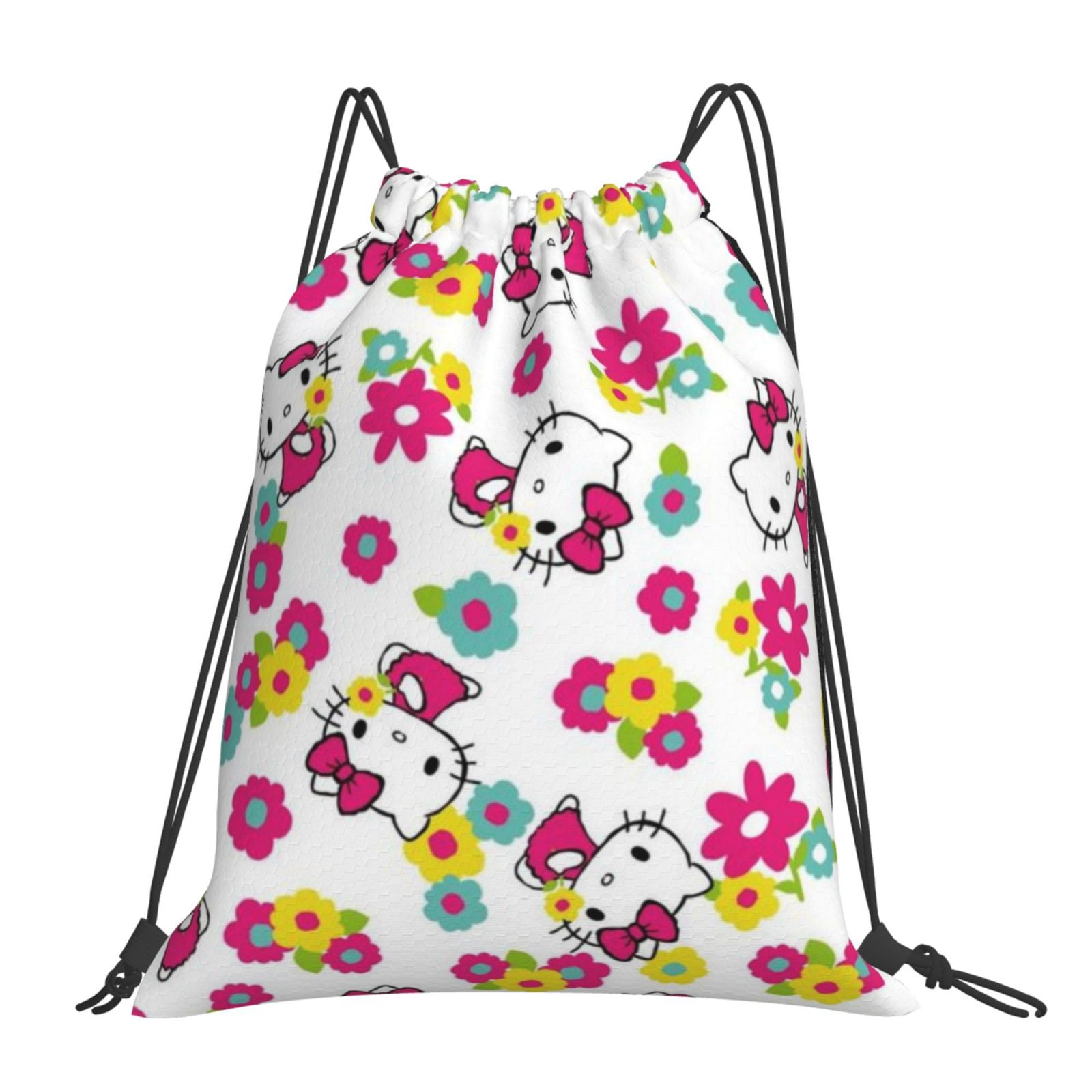 Hello Kitty Drawstring Backpack Sport Gym Bag For Yoga Swimming Gymsack