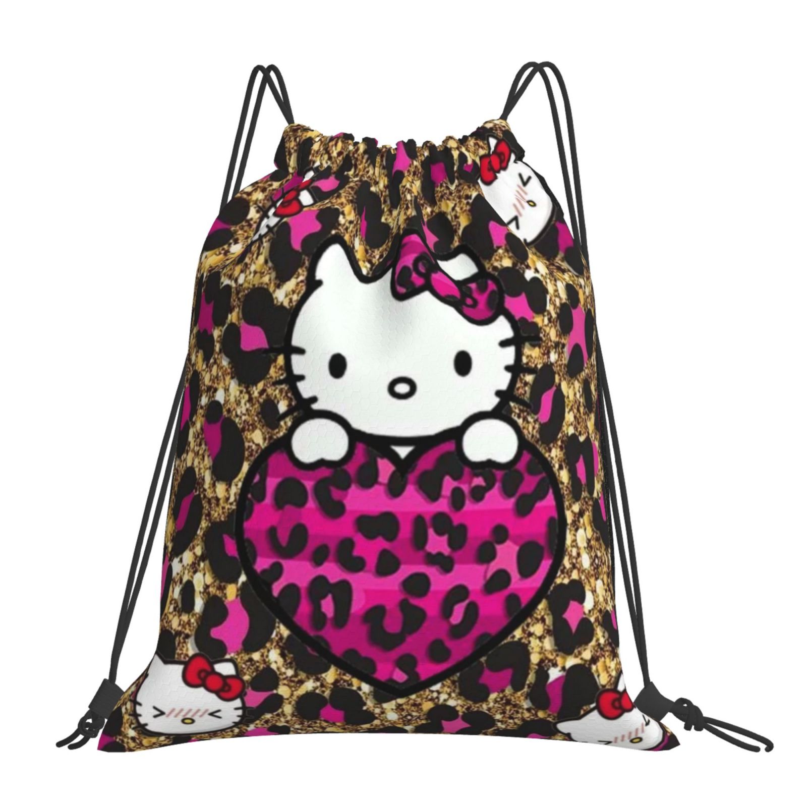 Hello Kitty Drawstring Backpack Sport Gym Bag For Yoga Swimming Gymsack