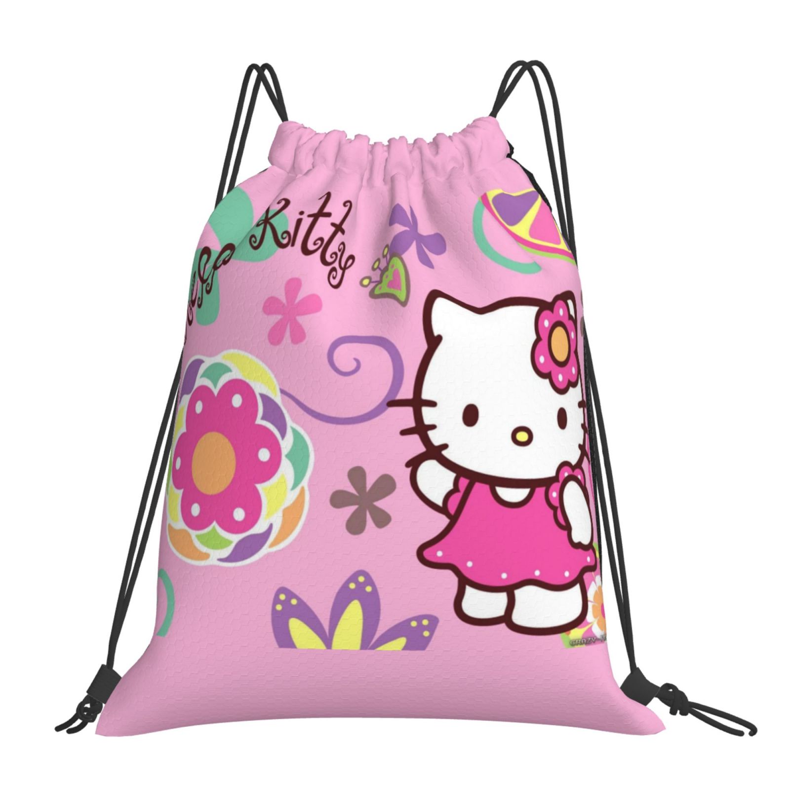 Hello Kitty Drawstring Backpack Sport Gym Bag For Yoga Swimming Gymsack
