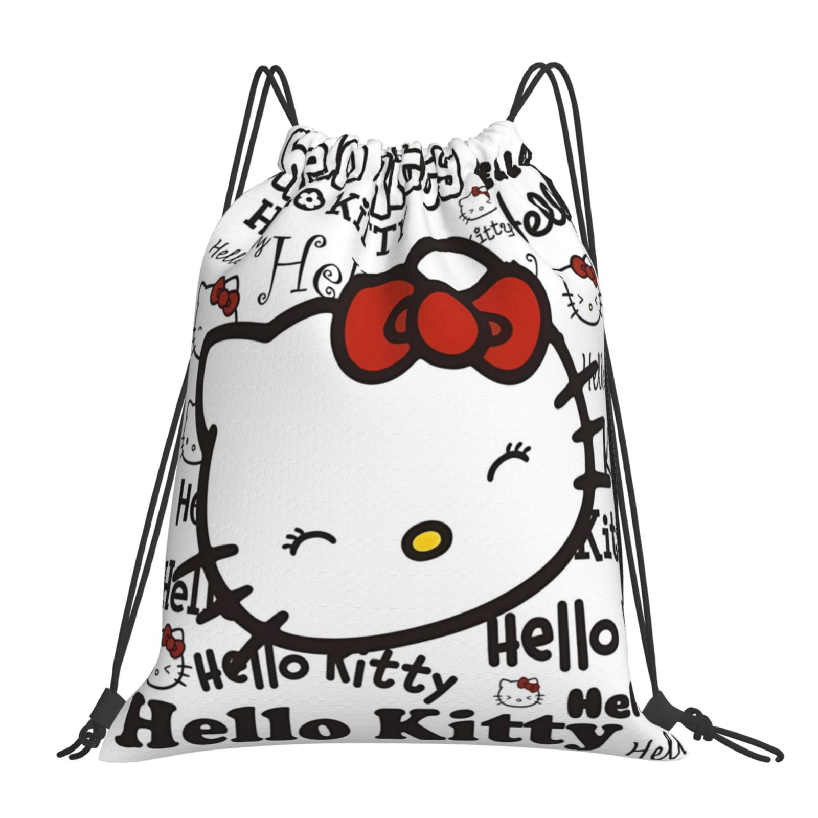 Hello Kitty Drawstring Backpack Sport Gym Bag For Yoga Swimming Gymsack