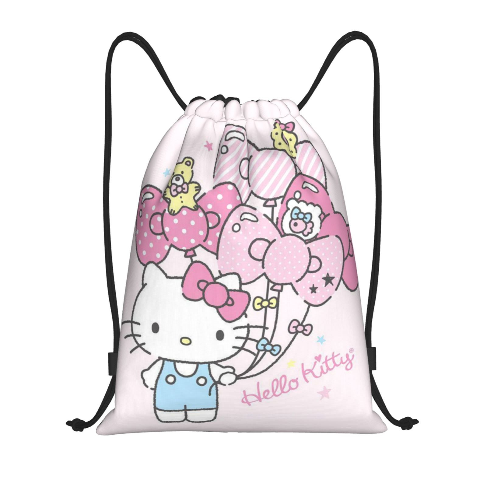 Hello Kitty Drawstring Backpack Sports Gym Bag Drawstring Bag for